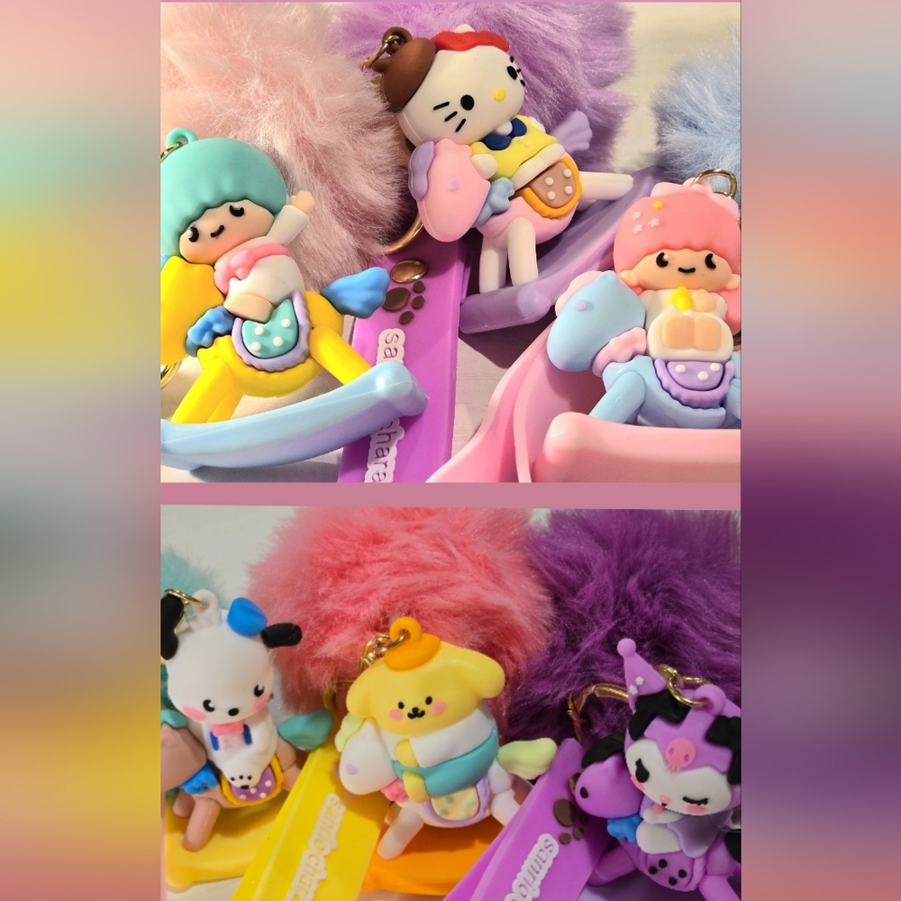 1 Cute Character Keychain with a Puff Accent. (Only 1 for $9.00)